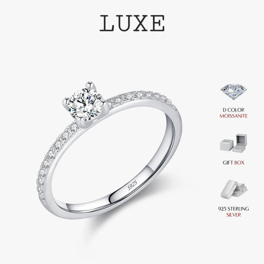 LUXE D Color Moissanite Ring Delicate Square 925 Sterling Silver Lab Diamond Ring For Women Wedding Statement Jewelry