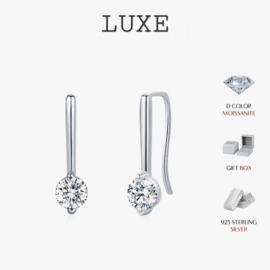 LUXE Sparkling D Color Moissanite Drop Earrings 925 Sterling Silver Classic Geometric Dangle Earrings For Women Fine Jewelry