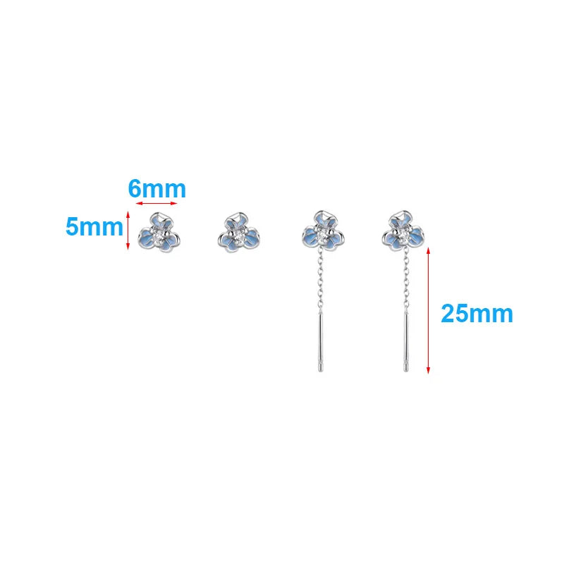 LUXE Real 925 Sterling Silver Mini Flower Piercing Stud Earrings for Women Cute Fine Jewelry Minimalist Accessories