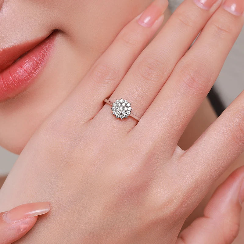 LUXE 925 Sterling Silver Classic Sparkling Simple CZ Finger Ring Platinum Plated Wedding Jewelry For Women Anniversary Gift