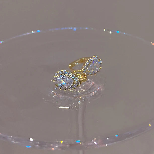 LUXE Real 925 Sterling Silver Zircon Water Drop Hoop Earrings for Fashion Women Geometric Fine Jewelry Minimalist Accessories