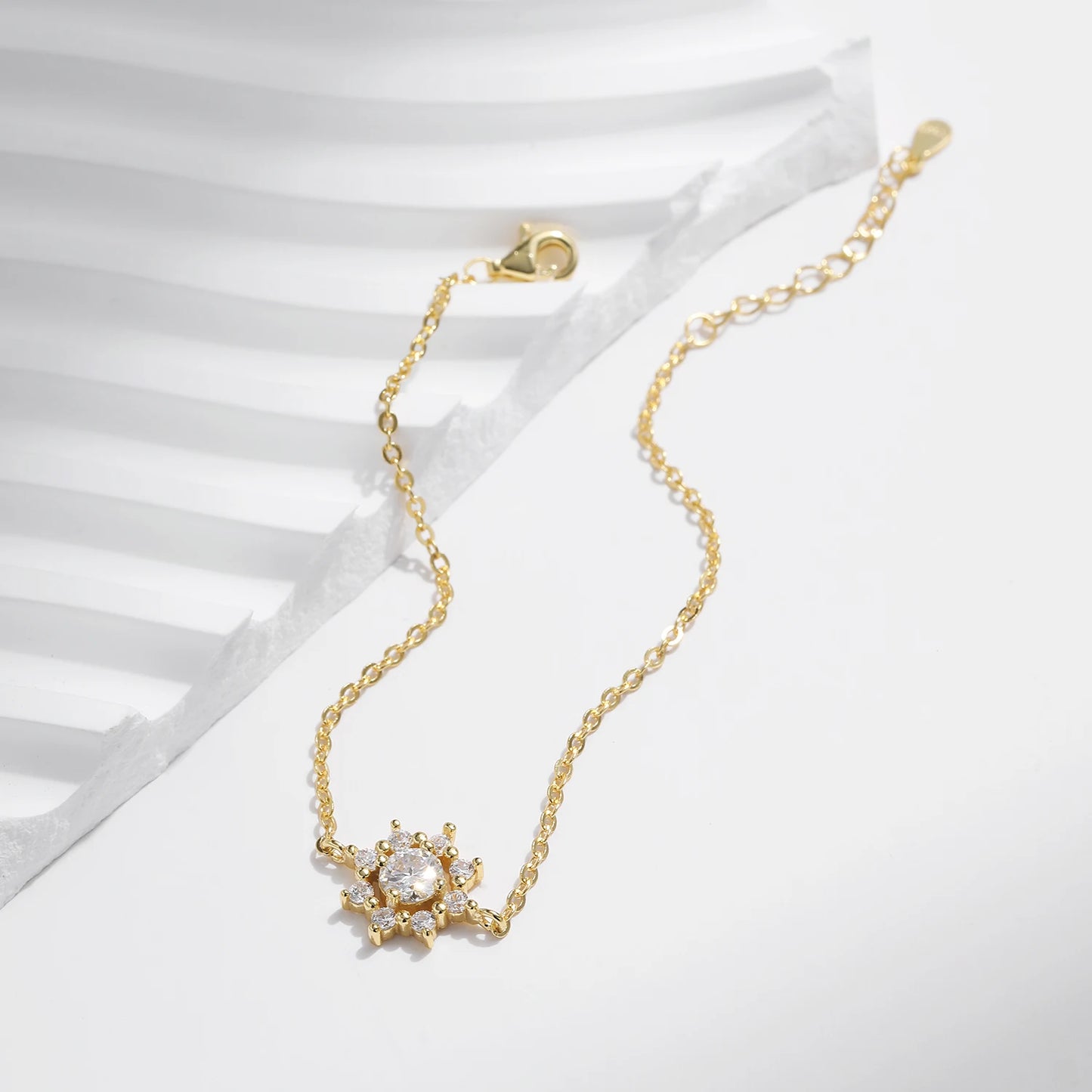 LUXE 0.5CT VVS1 D Color Moissanite Bracelet Classic 925 Sterling Silver Snowflake Chain Charms For Women Jewelry