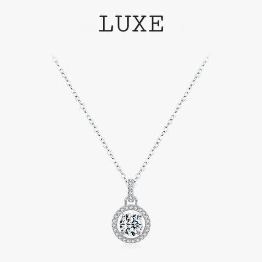 LUXE 1 Carat D color Moissanite Pendant Necklace For Women 925 Sterling Silver Wedding Bridal Fine Jewelry With Certificate