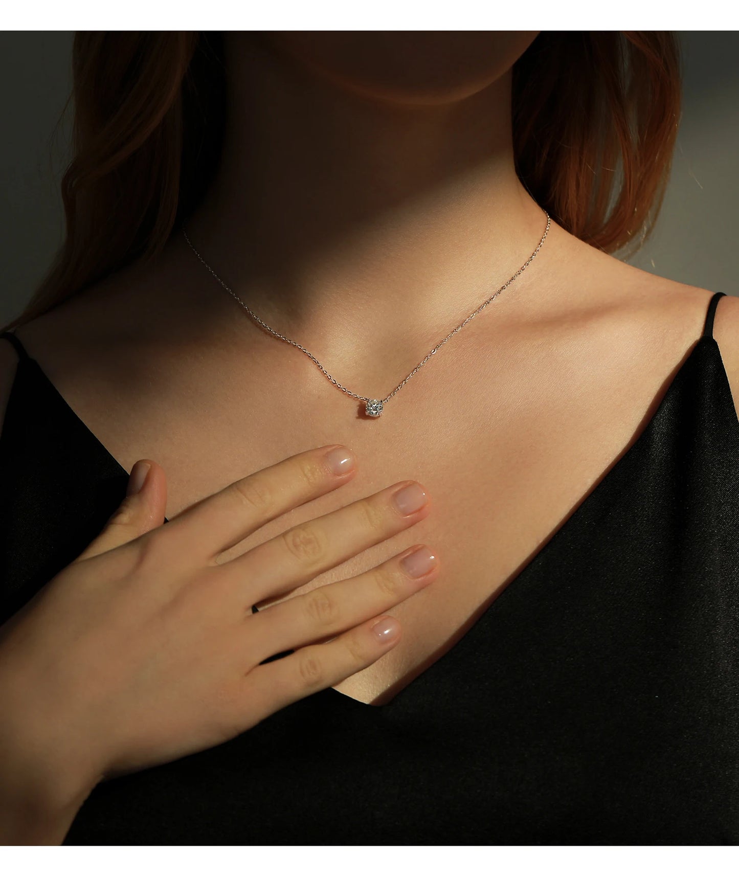 LUXE Moissanite Pendant Necklace D Color 0.8CT Lab Diamond For Women Wedding Engagement 925 Sterling Silver Fine Jewelry Gift