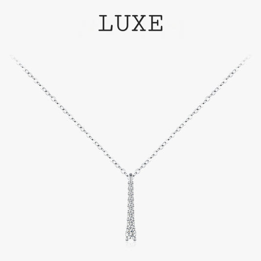 LUXE Minimalist D Color Moissanite Necklace Prong Setting Lab Diamond For Women 925 Sterling Silver Pendant Necklace Jewelry