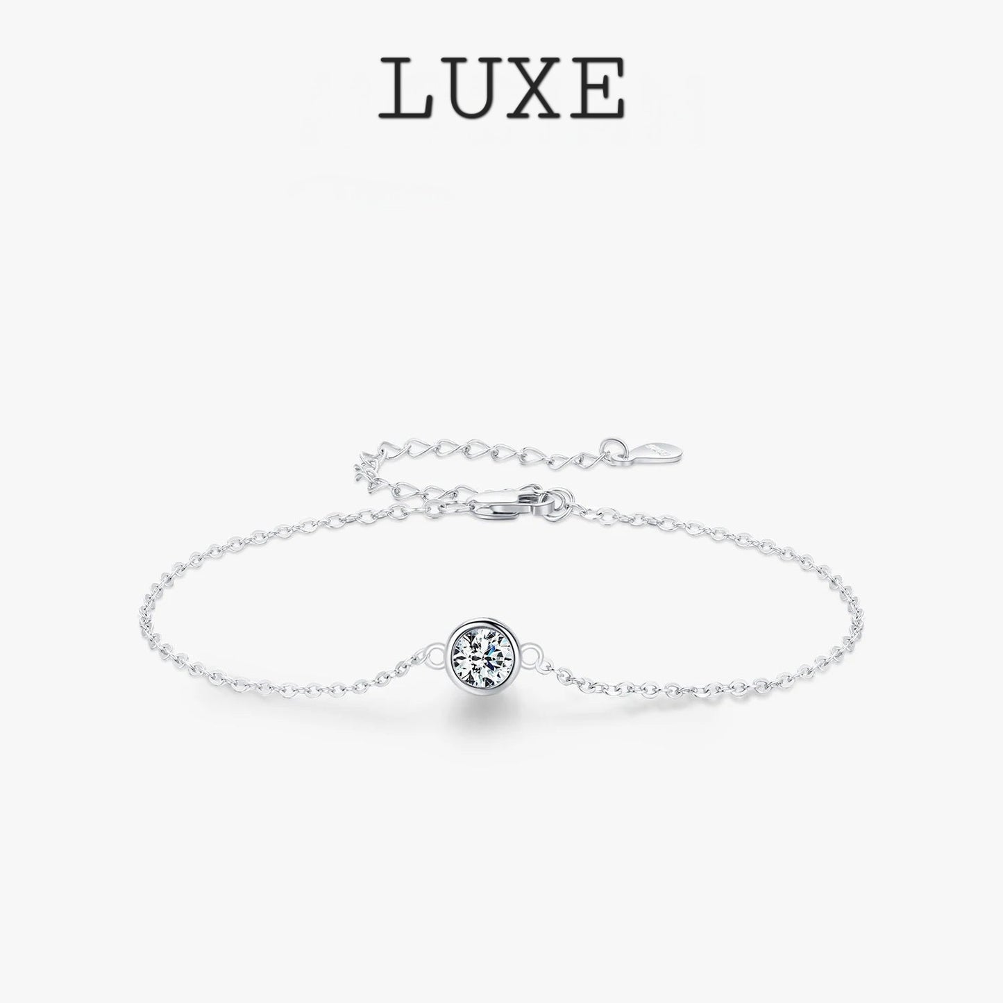 LUXE 0.5CT Moissanite Bracelet 925 Sterling Silver Classic Link Chain Charms Bracelets For Women Luxury Wedding Jewelry