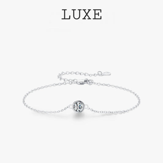 LUXE 0.5CT Moissanite Bracelet 925 Sterling Silver Classic Link Chain Charms Bracelets For Women Luxury Wedding Jewelry