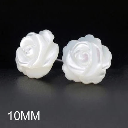 LUXE Real 925 Sterling Silver Shell Flower Stud Earrings For Fashion Women Classic Plant Fine Jewelry Minimalist Accessories