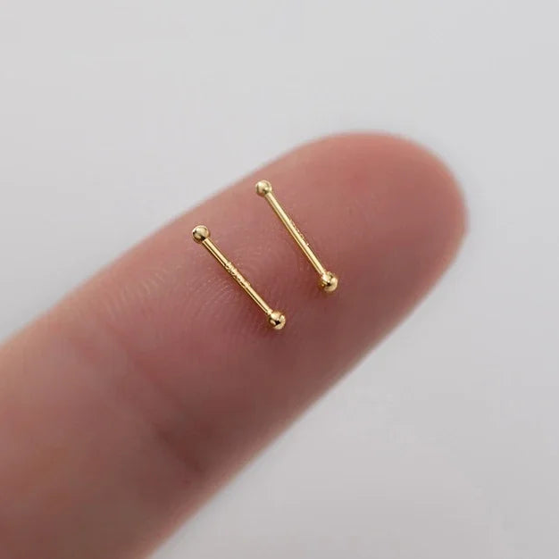 LUXE 5Pairs/Lot Real 925 Sterling Silver Single Zircon Ear Hole Bead Stud Earrings For Women Classic Minimalist Fine Jewelry