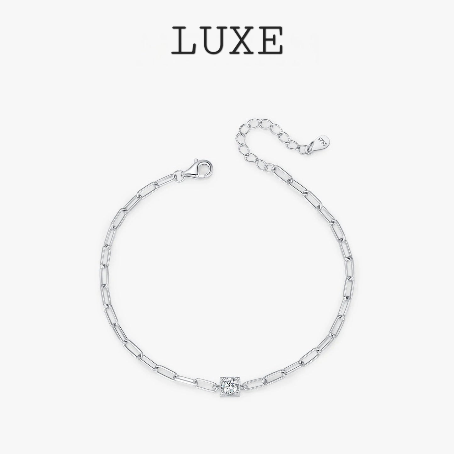 LUXE Clear D Color Moissanite Bracelet 0.3 Carat Lab Diamond 925 Sterling Silver Elegant Bracelet For Women Fine Jewelry