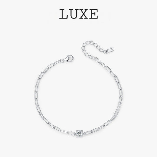 LUXE Clear D Color Moissanite Bracelet 0.3 Carat Lab Diamond 925 Sterling Silver Elegant Bracelet For Women Fine Jewelry