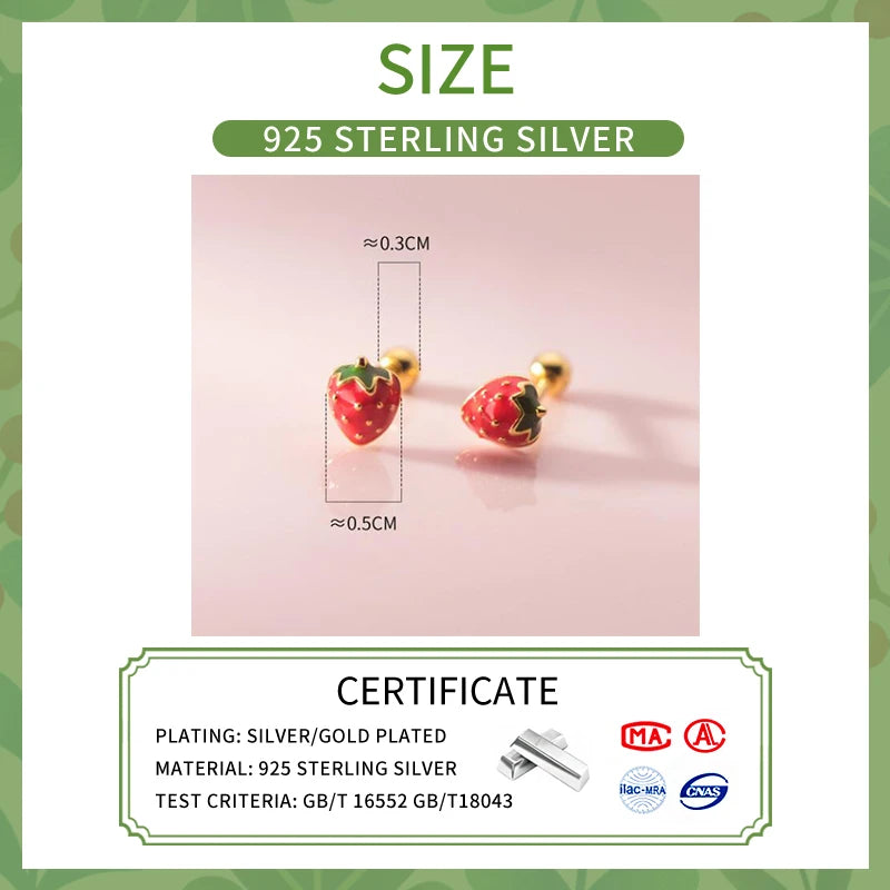 LUXE Real 925 Sterling Silver Mushroom Piercing Screw Ball Stud Earrings for Women Minimalist Fine Jewelry Plant Accessories