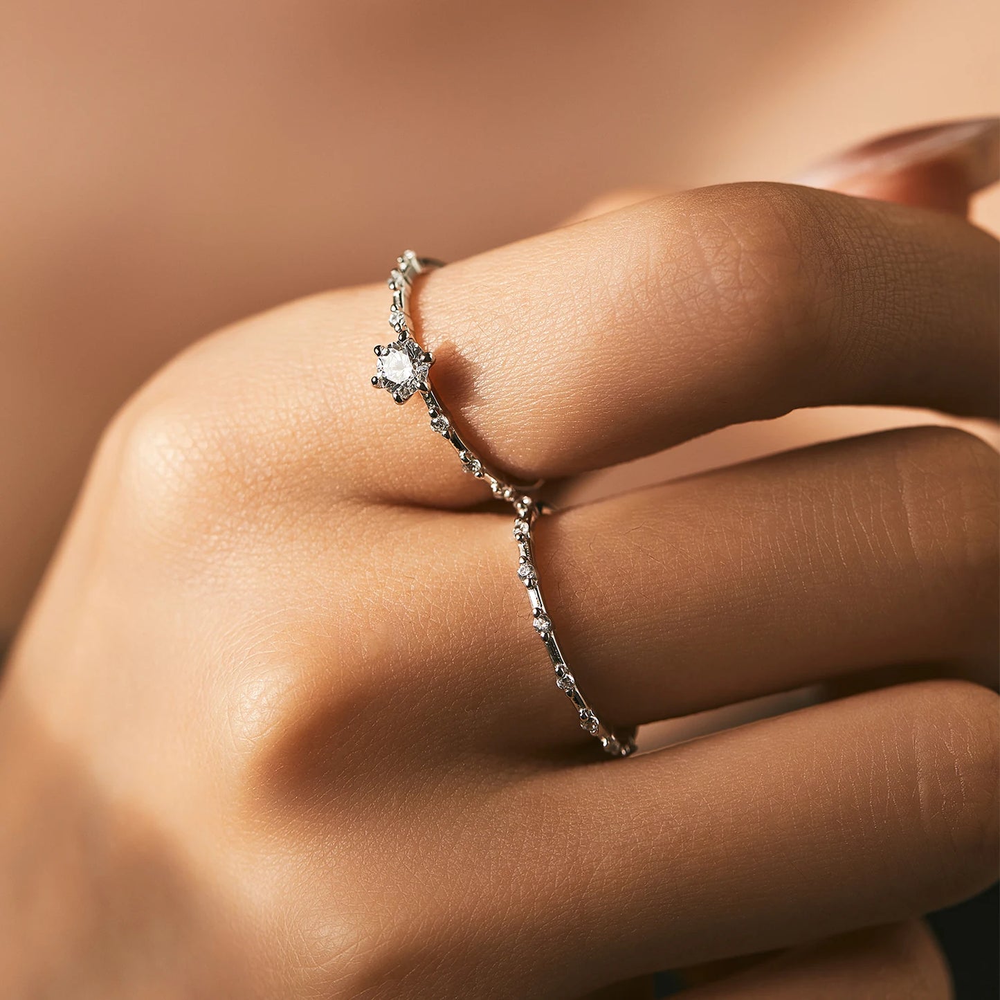 LUXE D Color Moissanite Wedding Band 925 Sterling Silver Eternity Rings Lab Diamond Stackable Exquisite Jewelry For Women Gift