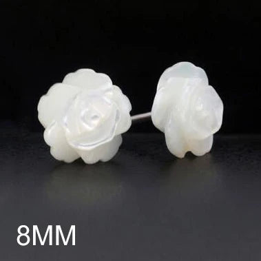 LUXE Real 925 Sterling Silver Shell Flower Stud Earrings For Fashion Women Classic Plant Fine Jewelry Minimalist Accessories