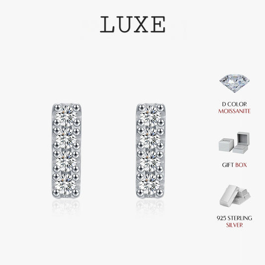 LUXE D Color Moissanite Minimalism Stud Earrings 925 Sterling Silver Stackable Fashion Earrings For Women Vacation Jewelry