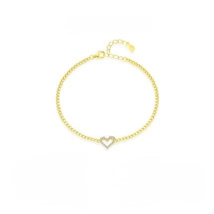 LUXE D Color Pave Setting Moissanite Bracelets 925 Sterling Silver Romantic Heart Gourmette Bracelet For Women Jewelry Gifts