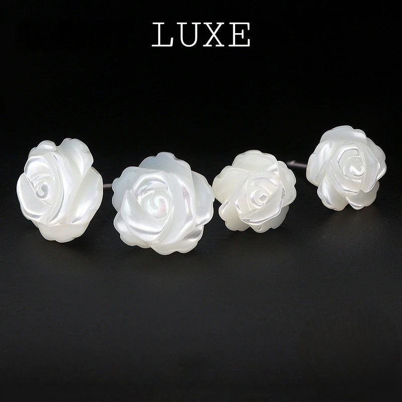LUXE Real 925 Sterling Silver Shell Flower Stud Earrings For Fashion Women Classic Plant Fine Jewelry Minimalist Accessories