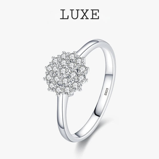 LUXE 925 Sterling Silver Classic Sparkling Simple CZ Finger Ring Platinum Plated Wedding Jewelry For Women Anniversary Gift