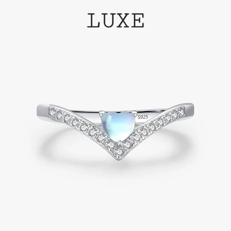 LUXE Hot Sale Genuine 925 Sterling Silver Exquisite Arrow Finger Rings For Women Heart Love Moon Stone Band Fine Jewelry Anel