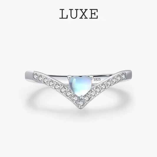 LUXE Hot Sale Genuine 925 Sterling Silver Exquisite Arrow Finger Rings For Women Heart Love Moon Stone Band Fine Jewelry Anel